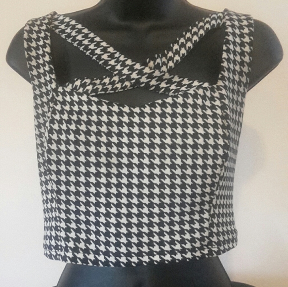 White/black hound's tooth top - Picture 2 of 2